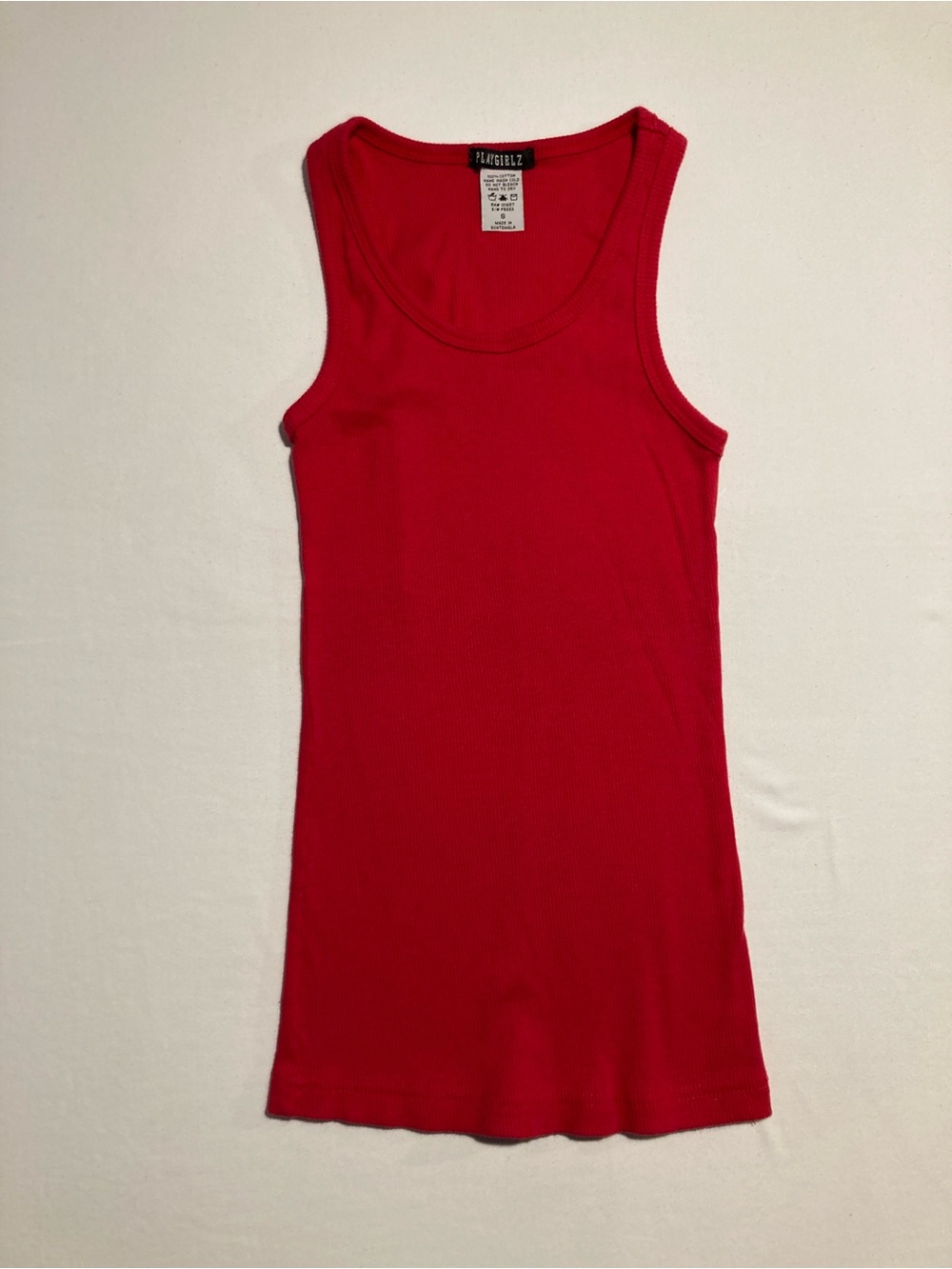 Vintage Playgirlz Brand Red Ribbed Tank Top Size S - Picture 2 of 6